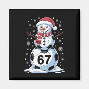 Jul 67 Meme Fotboll Snöman Träd Rolig Xmas B Magnet