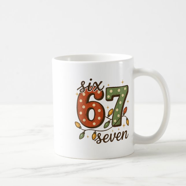 Jul 67 Meme Six Seven 6-7 Rolig Internet Skämt Kaffemugg (Höger)