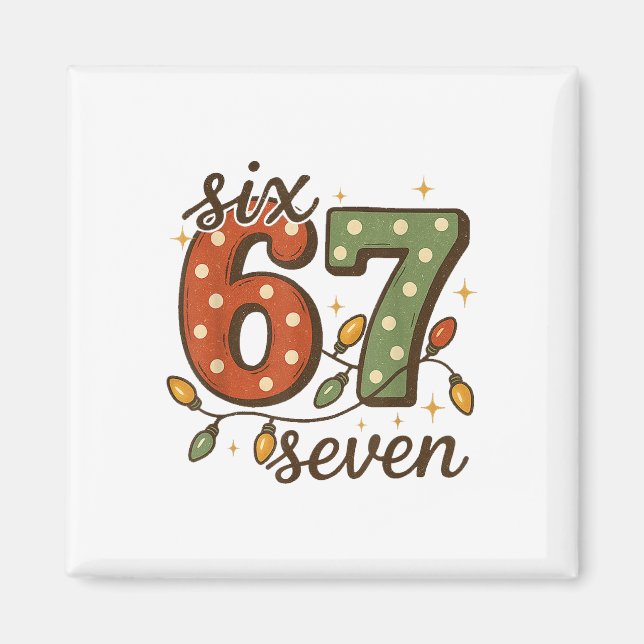 Jul 67 Meme Six Seven 6-7 Roligt Internet Skämt Magnet (Framsidan)