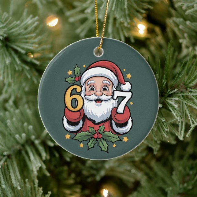 Jul 67 Rolig Xmas Six Seven Tomte Julgransprydnad Keramik (Träd)