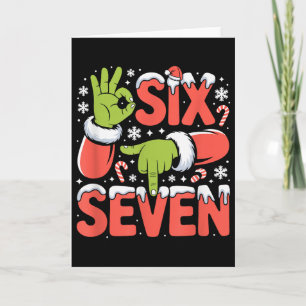 Jul 67 Roligt Meme Xmas Sex Sju Santa Hand Kort