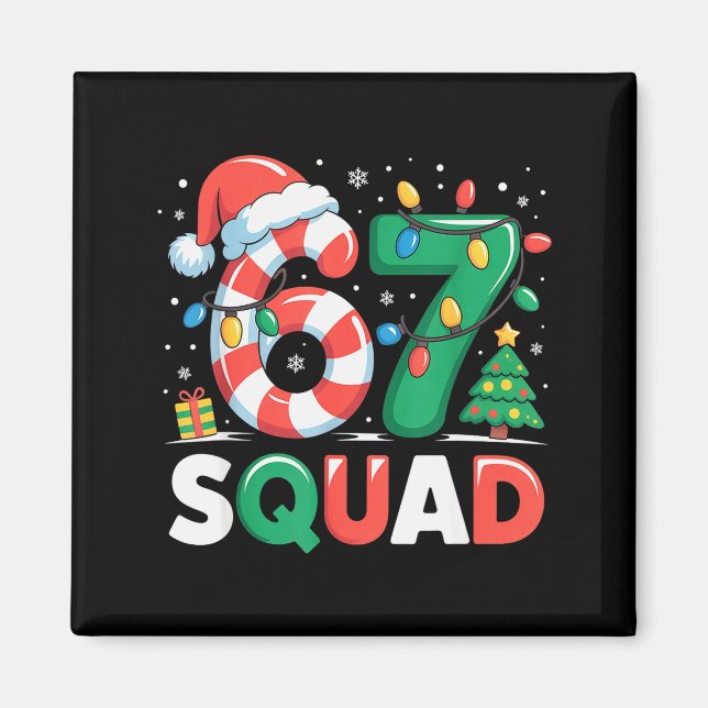 Jul 67 Squad Roligt Ljusstake Ljus Semester Magnet (Framsidan)