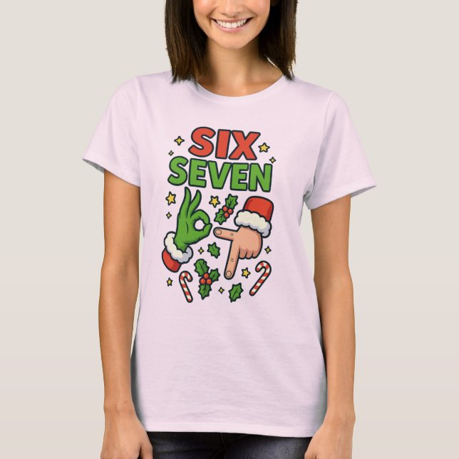 Jul 67 Tee Six Seven Meme Dam Julkläder (Framsida)