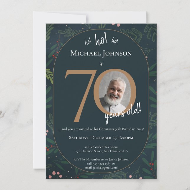 Jul 70:e Födelsedagsfesten Inbjudningar (Framsida)