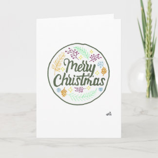 Jul 7 God jul Circle Helgdag Card Tack Kort