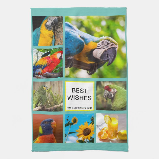 Jul 8 Bild Family Photo ✨ Collage Anpassningsbar Kökshandduk (Vertikal)