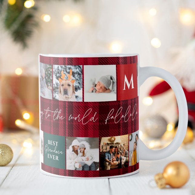 Jul 8-bilder - bästa mormor - röd kaffemugg (Skapare uppladdad)