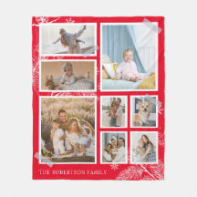 Jul 8 Photo Collage Family Fleece Blanket