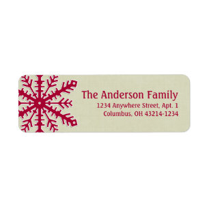 Jul 9: Snowflake 4b Returetiketter Returadress Etikett