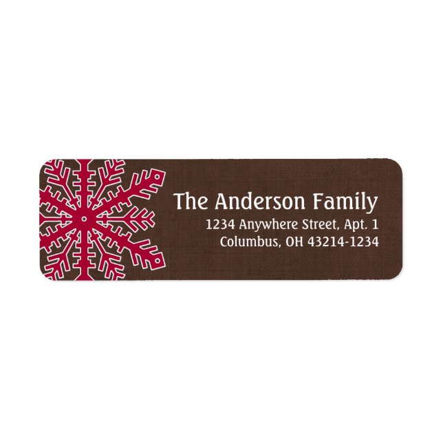 Jul 9: Snowflake 4c-Returetiketter Returadress Etikett (Framsidan)