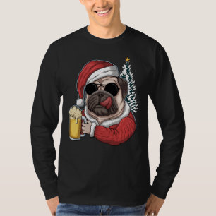 Jul A Pitbull Hund Santa Hat T Shirt