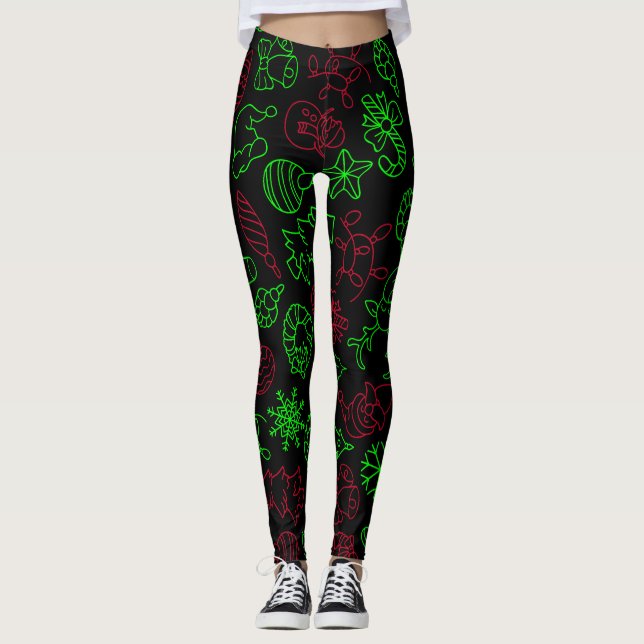 Jul Abstrakt Mönster Leggings (Framsida)