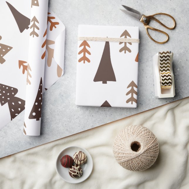 Jul | Abstrakt Träd| Mönster | Minimalistisk Presentpapper (Hantverk)