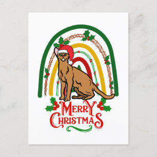 Jul Abyssinian God jul katt Helg Vykort