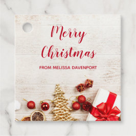 Jul Äckliga artiklar på en Rustik träbräde Gåvor Etiketter