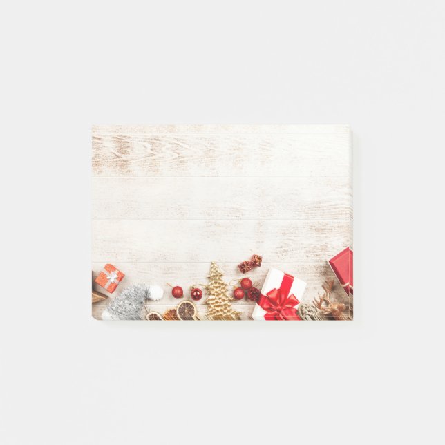 Jul Äckliga artiklar på en Rustik träbräde Post-it Block (Framsida)