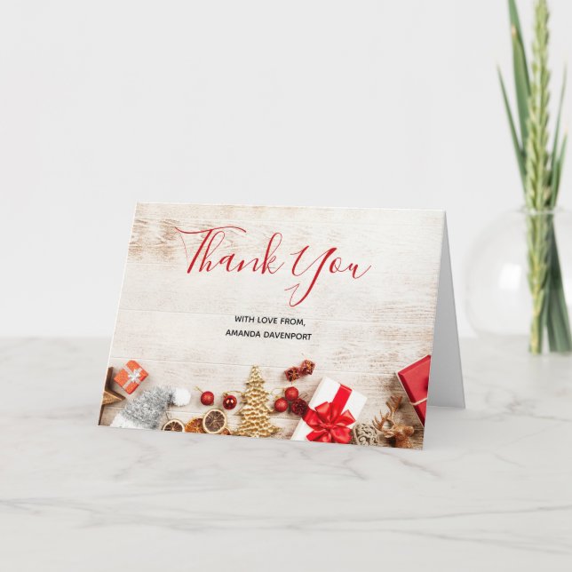 Jul - Äckliga artiklar på Rustic Wood Tack Kort (Framsida)