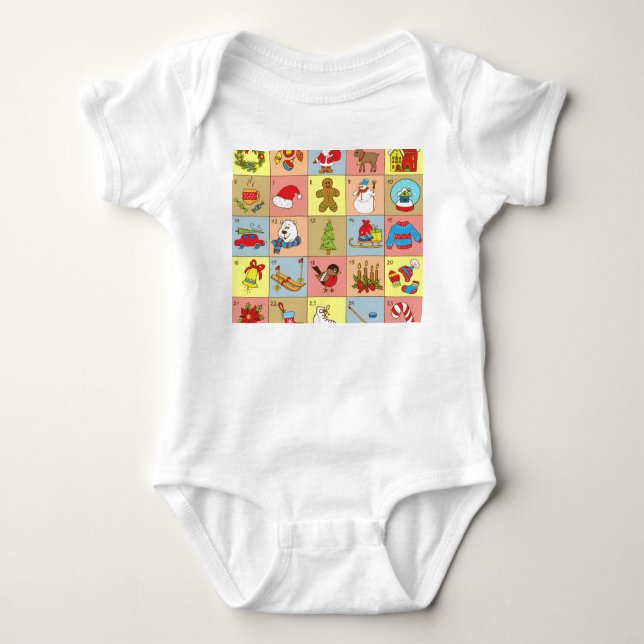 Jul Advent: Doodle Element Samling T Shirt (Framsida)