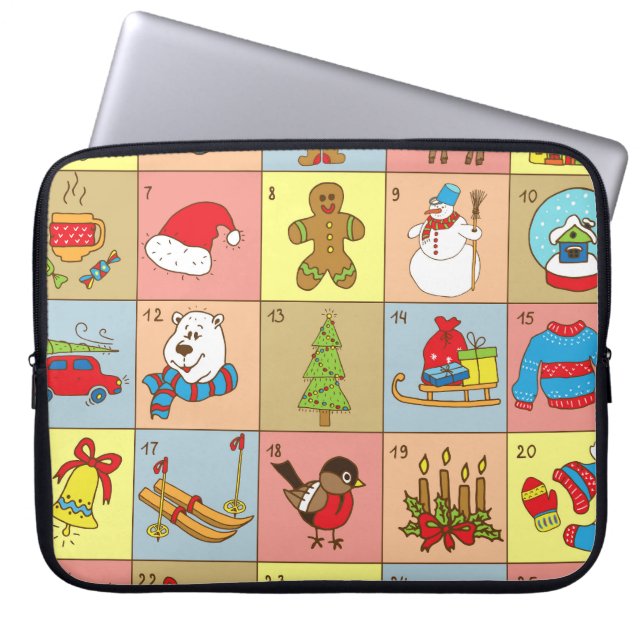 Jul Advent: Doodle Inslag Collection Laptop Fodral (Framsidan)