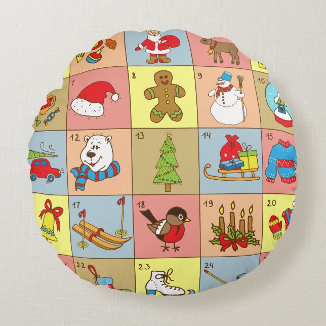 Jul Advent: Doodle Inslag Collection Rund Kudde (Framsidan)