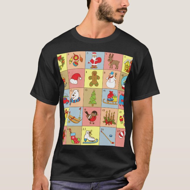 Jul Advent: Doodle Inslag Collection T Shirt (Framsida)