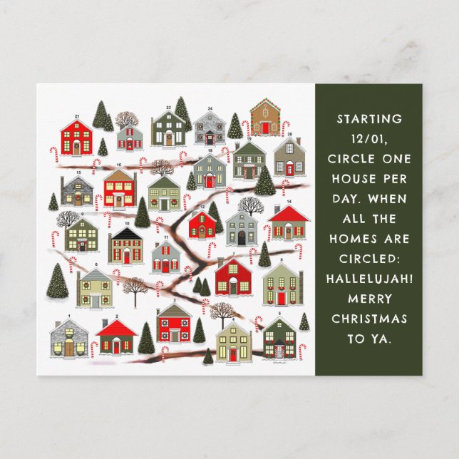Jul Advent Holiday-kort Helg Vykort (Framsida)