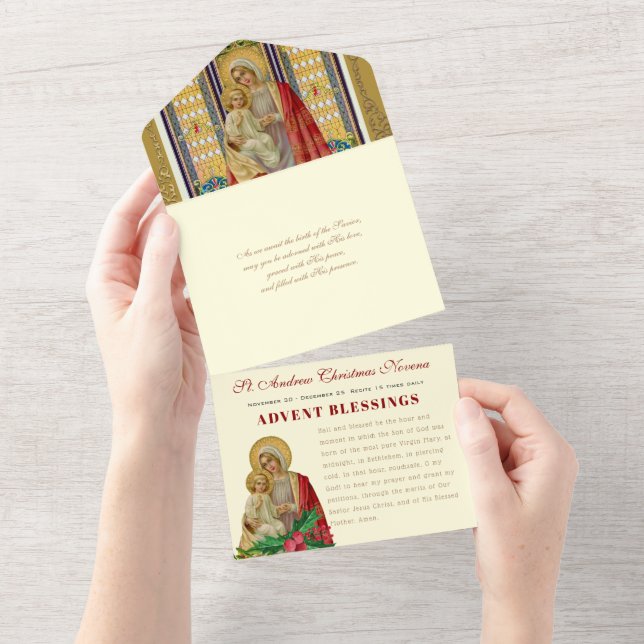Jul Advent Prayer Vintage Religiösa Novena (Avrivbar del)