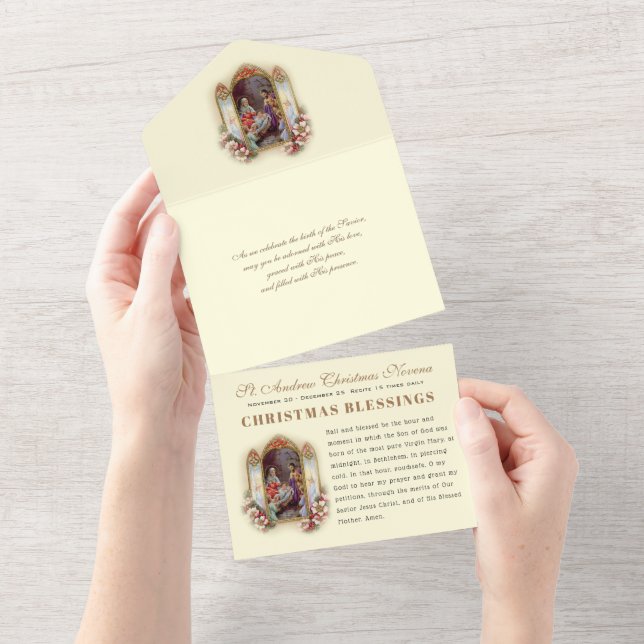 Jul Advent Prayer Vintage Religiösa Novena (Avrivbar del)