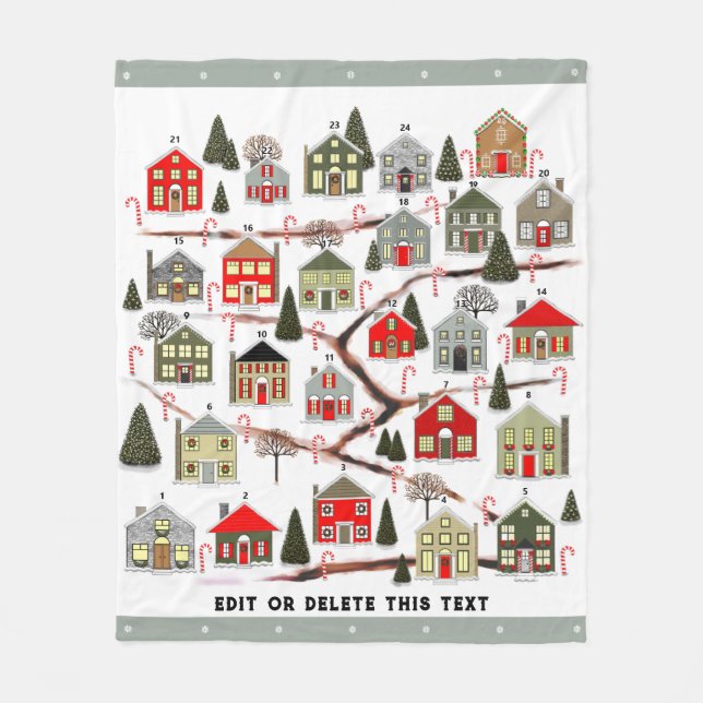 Jul Adventskalender Fleecefilt (Framsidan)