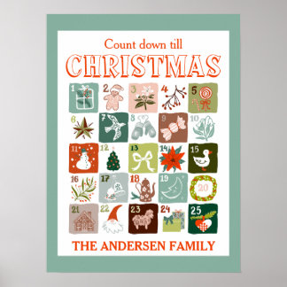 Jul adventskalender nedräkning  poster