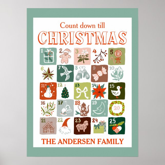 Jul adventskalender nedräkning  poster (Framsidan)
