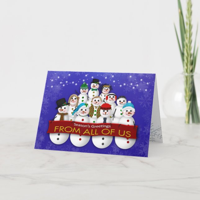 Jul, affärer, från oss alla, Snögubbe-gruppen Kort (Framsida)