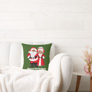 Jul Afrikansk Amerikan Tomte Mrs. Claus Kudde