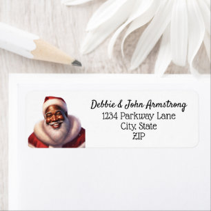 Jul-afrikansk Jolly Jultomten Returadress Etikett