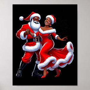 Jul Afrikansk Tomte Mrs Claus Dansar Afrikansk Poster
