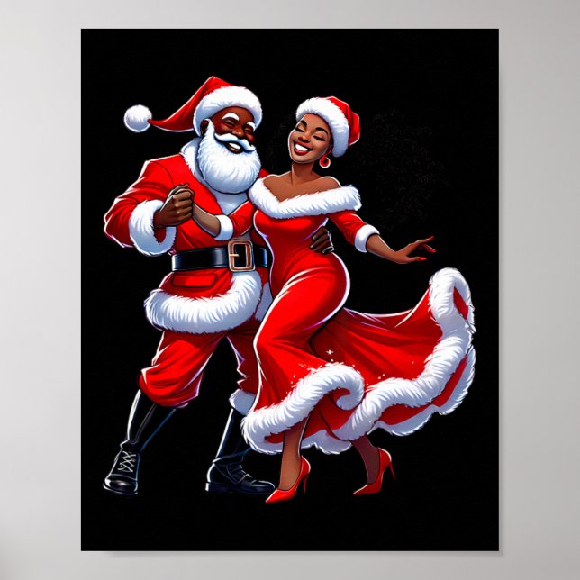 Jul Afrikansk Tomte Mrs Claus Dansar Afrikansk  Poster (Framsidan)