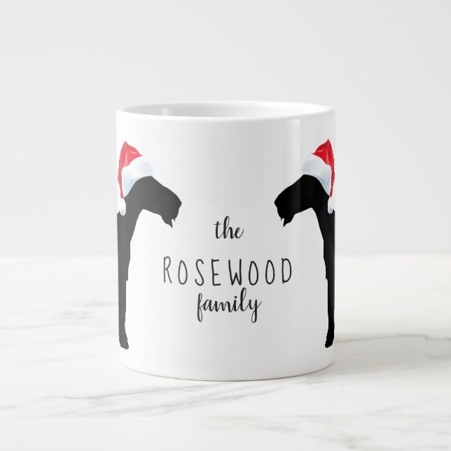 Jul Airedale Terrier Hundar Tomtehatt Monogram Jumbo Mugg (Framsidan)