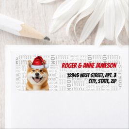 Jul Akita Hund Holiday Adress Returadress Etikett