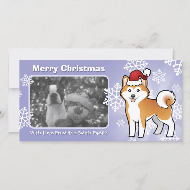 Jul Akita Inu/Shiba Inu Julkort (Framsida)