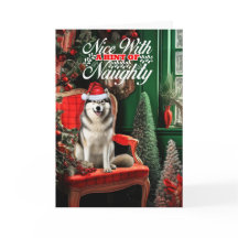 Jul Alaska Malamute Hund Naughty eller Nice