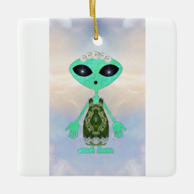 Jul Alien Julgransprydnad Keramik (Framsida)