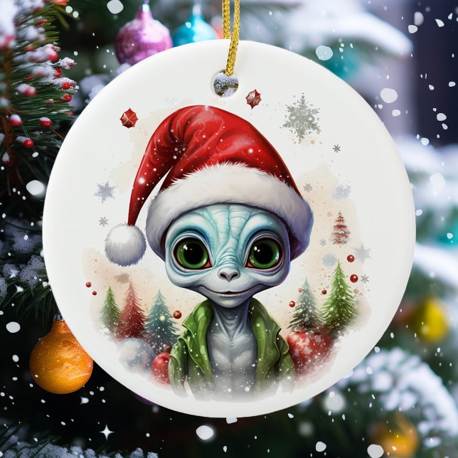 Jul Alien Julgransprydnad Keramik (Skapare uppladdad)