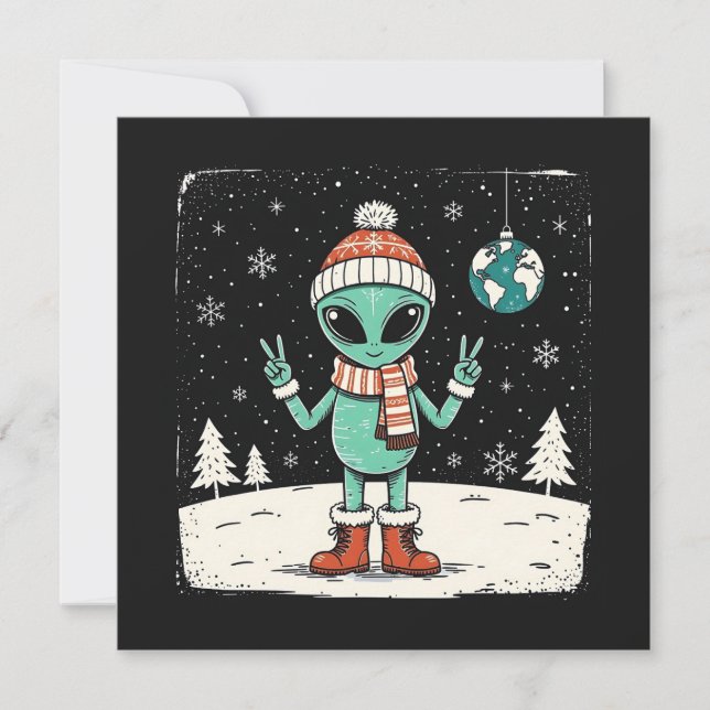 Jul Alien Julkort (Framsida)