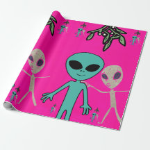 Jul Alien Wrapping Papper