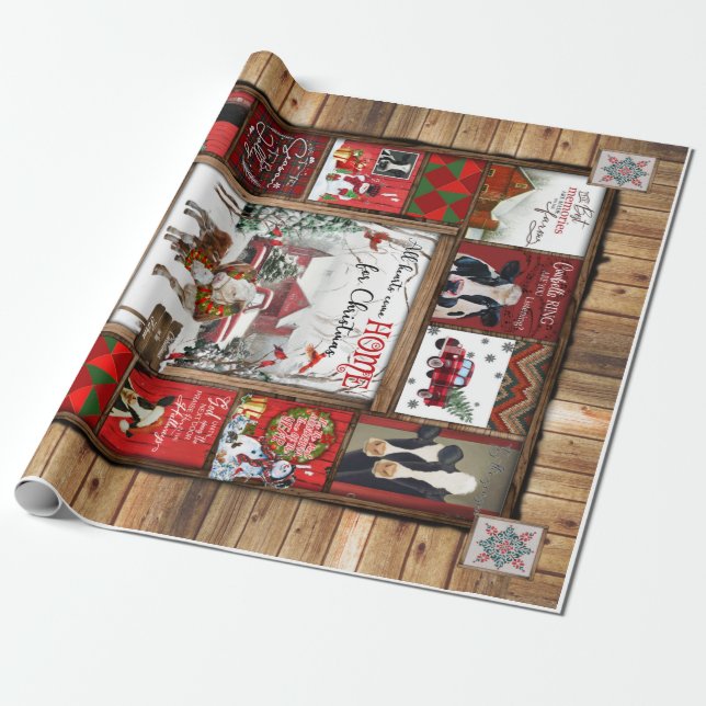 Jul All Heart Kom Home Funny Cow Julafton Presentpapper (Utrullad)