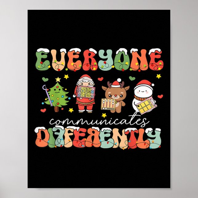 Jul Alla kommunicerar annorlunda Tal Poster (Framsidan)