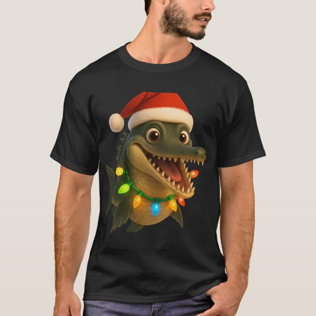 Jul Alligator Gar Fisk T Shirt (Framsida)