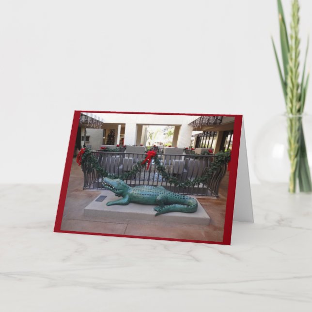 Jul Alligator Helgdag Humor Helgkort (Framsida)
