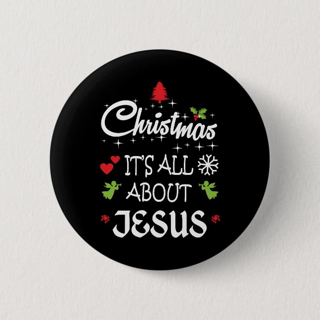 Jul - allt handlar om Jesus T-Shirt Knapp (Framsida)
