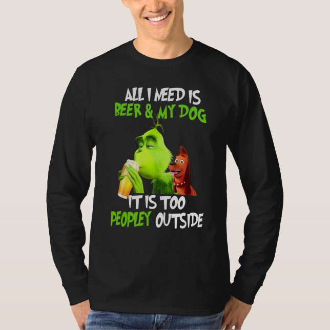Jul allt jag behöver är öl och min Hund, din T Shirt (Framsida)